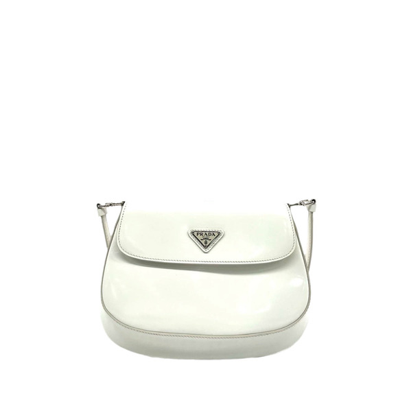 Prada Cleo Flap White Leather Shoulder bag - Picture 1 of 15